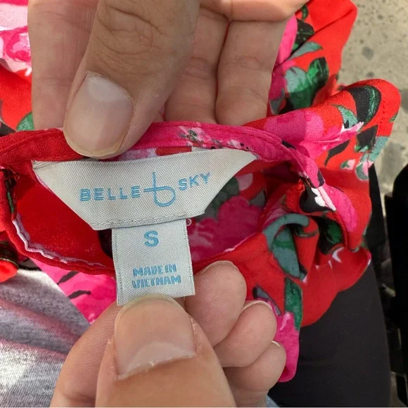 VTG Y2K Belle + Sky Red and White Bell Sleeve Blouse / S / Excellent condition - Picture 11 of 12